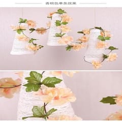 cThemeHouseParty Artificial Cherry Blossom Rattan Flowers(Peach) Wall Hanging Decorative Vine String Lines Items for Diwali Decoration, Backdrop for Pooja Room, Home Decor (230 cm)