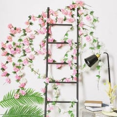 cThemeHouseParty Artificial Cherry Blossom Rattan Flowers(Baby Pink) Wall Hanging Decorative Vine String Lines Items for Diwali Decoration, Backdrop for Pooja Room, Home Decor (230 cm)