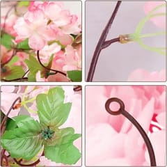 cThemeHouseParty Artificial Cherry Blossom Rattan Flowers(White) Wall Hanging Decorative Vine String Lines Items for Diwali Decoration, Backdrop for Pooja Room, Home Decor (230 cm)