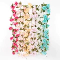 cThemeHouseParty Artificial Cherry Blossom Rattan Flowers(Baby Pink) Wall Hanging Decorative Vine String Lines Items for Diwali Decoration, Backdrop for Pooja Room, Home Decor (230 cm)