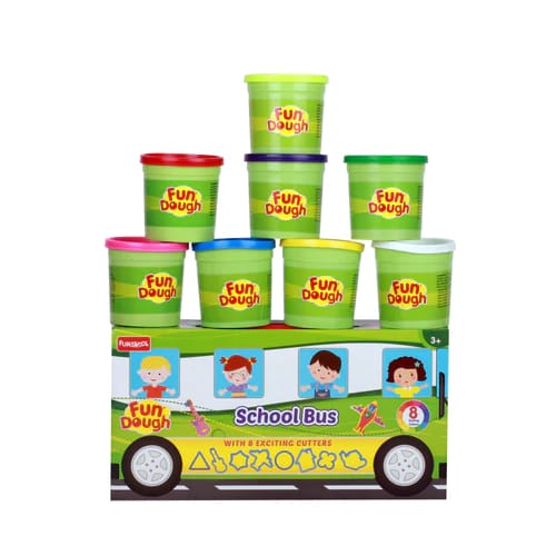 FUN DOUGH SCHOOL BUS 8 COLOURS