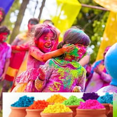 Herbal Holi color 100 % Herbal Non Toxic with scent - 10 shades - 800 Gms safe for children