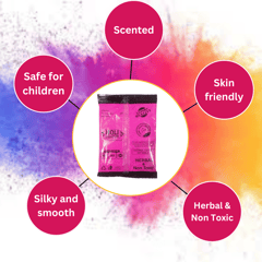 Herbal Holi color 100 % Herbal Non Toxic with scent - 10 shades - 800 Gms safe for children