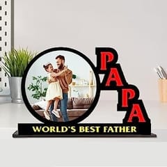 Father's Day Gift Customised Wooden Photo Table Top 8 X 6 Inch | Birthday Anniversary Thanks Sorry Fathers Day , for Papa ,Father, Daddy, dad