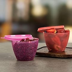 Tupperware Bowled Over Plastic Container Set, 450ml, Set of 2, Multicolour , Kitchen Acccesories