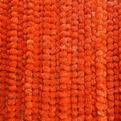 cThemeHouseParty 12 Pcs Artificial Marigold Fluffy Flowers Garlands Orange for Decoration Artificial genda phool Flower line for Decoration Home Decor, Decor,Flower Decoration line