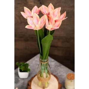 cThemeHouseParty 5 Pcs Lily Artificial Flowers Sticks For for Gifting,/Bouquet, Home, Garden, Office Corner, Bedroom, Balcony, Living Room, Restaurant Centerpieces, Diwali Decoration and Craft(Pack of 5 Sticks)