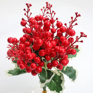 5 pcs Red Berries Berry String Bundle Christmas Decoration Tree Garland Wreath DIY Supplies Artificial Flowers Fruit New Year Wedding  By cThemeHouseParty