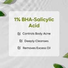 1% Salicylic Acid Body Wash for Acne & Dark Spots | BHA Body Wash for Body & Back Acne | Daily Use Shower Gel for Men & Women - 200ml