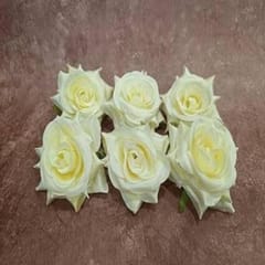 cThemeHouseParty Artificial Hybrid Tea Rose Heads Flowers for Home Decoration, Gift, Mandir Pooja Table, Cake Decor, Bouquet Making, Backdrop, DIY Art Craft (Pack of 12)