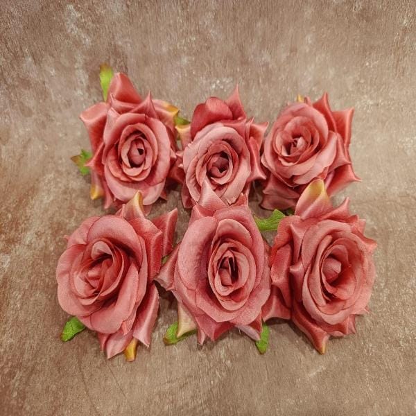 cThemeHouseParty Artificial Hybrid Tea Rose Heads Flowers for Home Decoration, Gift, Mandir Pooja Table, Cake Decor, Bouquet Making, Backdrop, DIY Art Craft (Pack of 12)