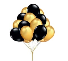 ThemeHouseParty  Happy Birthday Decoration Kit Combo - 53 Pcs Black & Gold  For Boys ,Girls, Wife, Adult ,Husband, Mom ,Dad -Happy Birthday Decoration Item Balloon  (Black & Gold , Pack of 53)