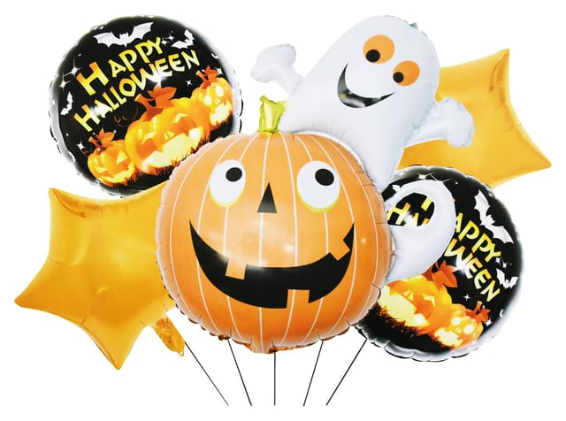 ThemeHouseParty Halloween Foil Balloons Pack of 5 pcs for Halloween Theme Decoration