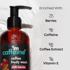 Coffee Body Wash with Berries | De-Tan & Deep Cleansing Shower Gel | Enriched with Vitamin C & in Energizing Fruity Berry Aroma | Suitable for All Skin Types | For Men & Women (200ml)