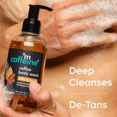 Coffee Body Wash with Almonds | De-Tan & Deep Cleansing Shower Gel | Enriched with Vitamin E & in Energizing Nutty Almond Aroma | Suitable for All Skin Types | For both Men & Women (200ml)