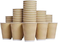 Ripple Paper Cups 350 ML , Paper Glass , Paper Cup , Mug for Coffee, Tea and Cappuccino in Party, Office, Events and Other (Brown, Pack of 25) Colour As Per Available