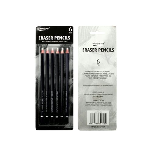 WORISON SKETCH ERASER PENCILS - 6 PCS