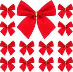 12pcs Christmas Tree Bows Christmas Bows for Tree Christmas Bow Red Christmas Bows Bowknot Ornament Xmas  By cThemeHouseParty