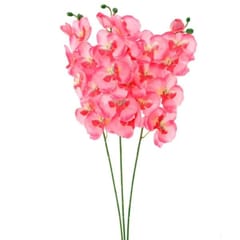 cThemeHouseParty 3 Pcs Artificial Gladiolus Mix Orchid Flower For Gifting, Home, Bedroom, Garden, Balcony, Office Corner, Living Room,Restaurant Centerpieces Decoration and Craft (Without Vase Pot)