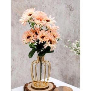 cThemeHouseParty 1 Bunch Artificial Sunflowers Fake Flower for Home,Artificial Chrysanthemum Flowers, Office, Bedroom, Table, Bouquet, Balcony, Living Room Decoration and Craft. Create a Peaceful Ambiance in Your Space (Peach, Pack of 1)