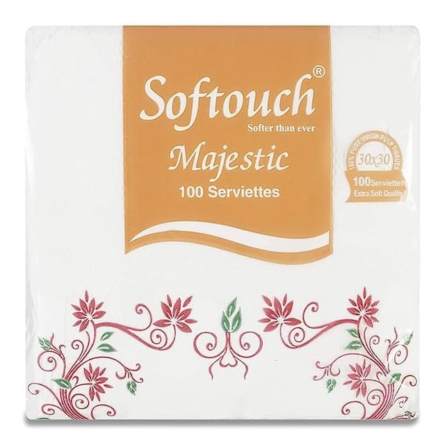 Softouch Tissue Paper Napkins 100 pcs. Each- Set of 3 (Multicolour)