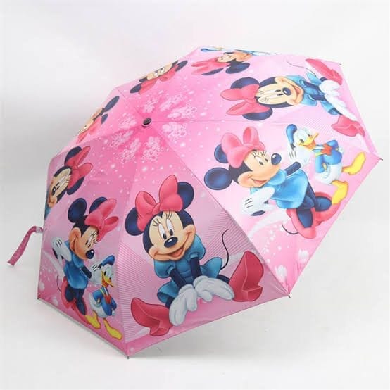 Disney Mickey-Mouse Printed Umbrella For Kids ,Colorful Umbrella Gift For Your Kids In Rainy Season ,Cartoon Printed Umbrella For Girls And Boys Pack Of 1 (Colour As Per Availability)