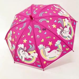 cThemeHouseParty Unicorn Printed Umbrella For Kids ,Colorful Umbrella Gift For Your Kids In Rainy Season ,Unicorn Printed Umbrella For Girls Pack Of 1 (Colour As Per Availability)