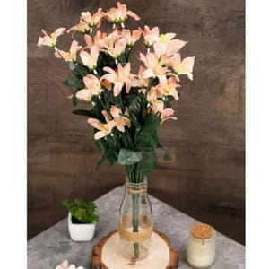 cThemeHouseParty 1 pcs Shaded Lily Artificial Flowers Bunch For Gifting,Artificial Orchid Bunch Flower,Home, Garden, Office Corner, Balcony, Living Room, Restaurant Centerpieces, Diwali Decoration and Craft (Pack of 1)
