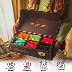 Green Tea Wellness Gift Box Herbal & Smooth( Mellow Hibiscus,Pure Magical Cinnamon,Fresh Moringa Tulsi,Himalayan Green,Pure Darjeeling) - Festive Hamper set With Flavour From India