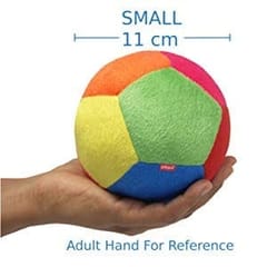 Stuffed Soft Ball with Rattle Sound Colourful Non Toxic Rattles for Babies, Toddlers, Infants, Child (Small, 11cm) Gift