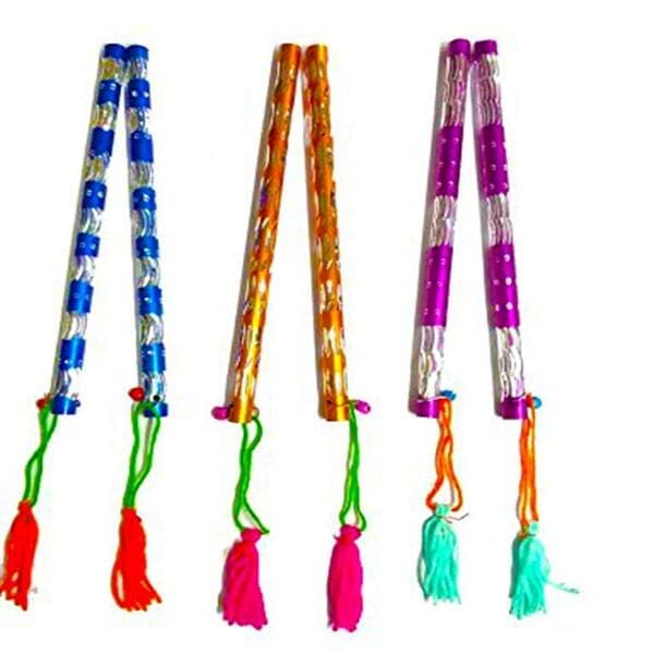 Multicolor Vertical Aluminium Dandiya Sticks for Dance Garba Sticks for Navratri Celebration Small Size 9 Inches