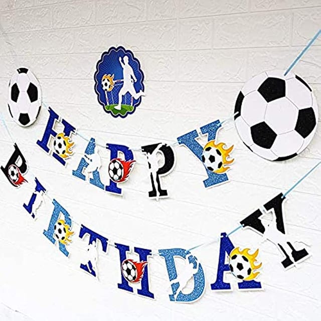 HAPPY BIRTHDAY BANNER FOOTBALL THEME FOR BIRTHDAY BOY FOR BIRTHDAY CELEBRATION