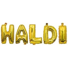 Haldi in Gold Color Foil Balloon Banner For Haldi Ceremony , For Haldi Decoration , Celebration ,