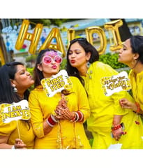 Haldi in Gold Color Foil Balloon Banner For Haldi Ceremony , For Haldi Decoration , Celebration ,