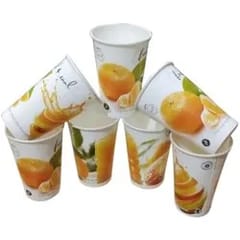 Printed Glass Disposable Party Paper Glass for Drinking Juice and Water,-330ml Each (Pack Of 50 Glass) Print As Per Available