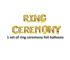 Foil Balloon Ring Ceremony Decorations Golden Colour ,Engagement , Wedding Decoration Items (Pack of 12, Gold)