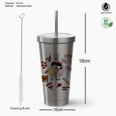 Celebrating love Stainless steel tumbler 470ml (16oz) - Can be Customized As Per Requirement