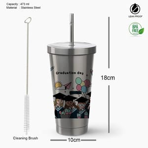 Graduation Day Stainless steel tumbler 470ml (16oz) - Can be Customized As Per Requirement
