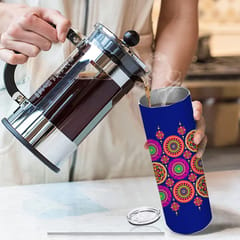 Mandala Art Double Walled Steel White Skinny Tumbler 600ml - Can be Customized As Per Requirement