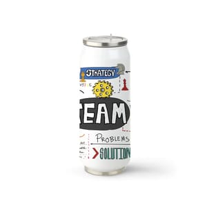 Team-Motivation Double Walled Steel White Coke Can 500ml - Can be Customized As Per Requirement