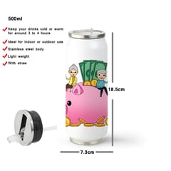 Retirement Double Walled Steel White Coke Can 500ml - Can be Customized As Per Requirement