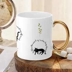 Bless This Mess White Mug Golden Handle 330ml(11oz)Qty 1 Pc of Using white hard ceramic - Can be Customized As Per Requirement