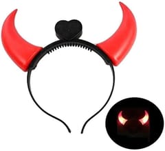 ThemeHouseParty Halloween Red Horn Devil Horn/ Led Hair Band/ Led Horn for Party Makeup Headband for Halloween Party