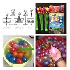 Water Balloons Holi for Kids Boys and Girls, Latex with Refill Hose, Three Bunches Balloons � Games Swimming Pool Outdoor Fun Magic Water Balloons (111 Balloons)