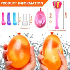 Water Balloons Holi for Kids Boys and Girls, Latex with Refill Hose, Three Bunches Balloons � Games Swimming Pool Outdoor Fun Magic Water Balloons (111 Balloons)