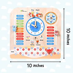 Birch Wooden Activity Teaching Clock and Calendar for Kids 7 in 1 Learning Toy