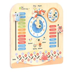 Birch Wooden Activity Teaching Clock and Calendar for Kids 7 in 1 Learning Toy