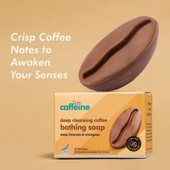 Deep Cleansing Bath Soap with Vitamin E and Coffee Oil | Energizes, Tones and Softens Skin | Bathing Soap in Signature Coffee Shape with Refreshing Aroma | Natural & 100% Vegan
