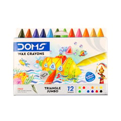 DOMS TRIANGLE JUMBO WAX CRAYONS 12 SHADES