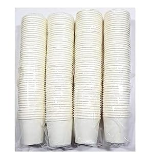 Paper Glass Disposable Tea/Coffee Cups, Pack of 50 pcs, 150 ml - White